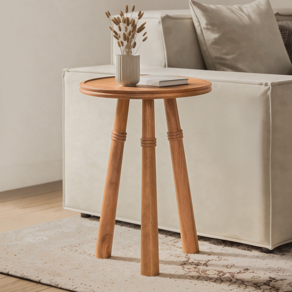 Lola Solid Wood End Table - Mid Tone Honey