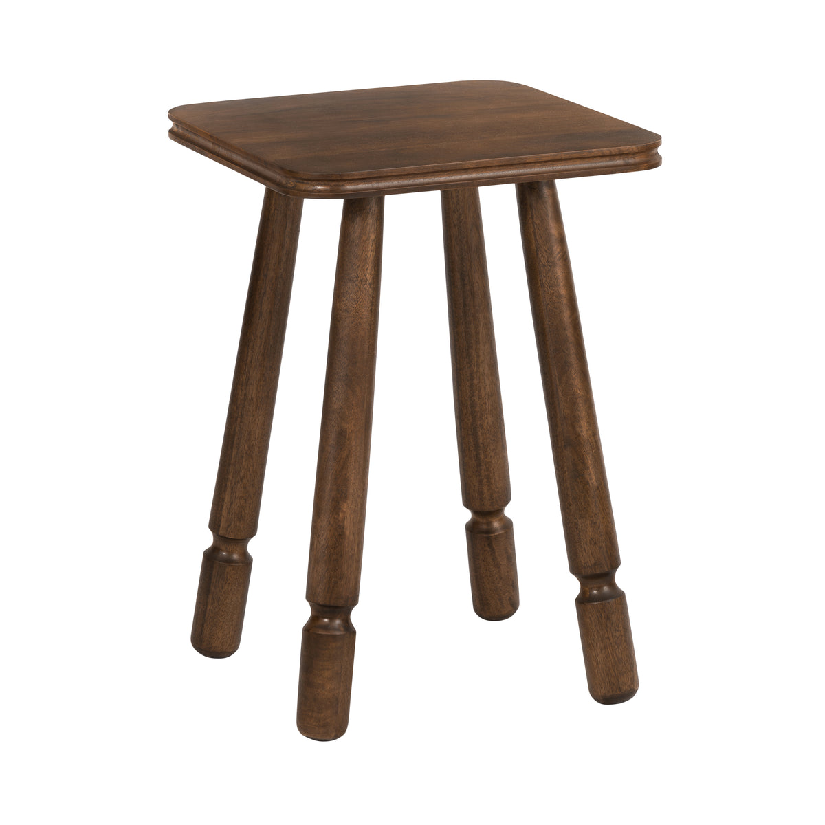 Olive Solid Mango Wood End Table - Hazel Brown