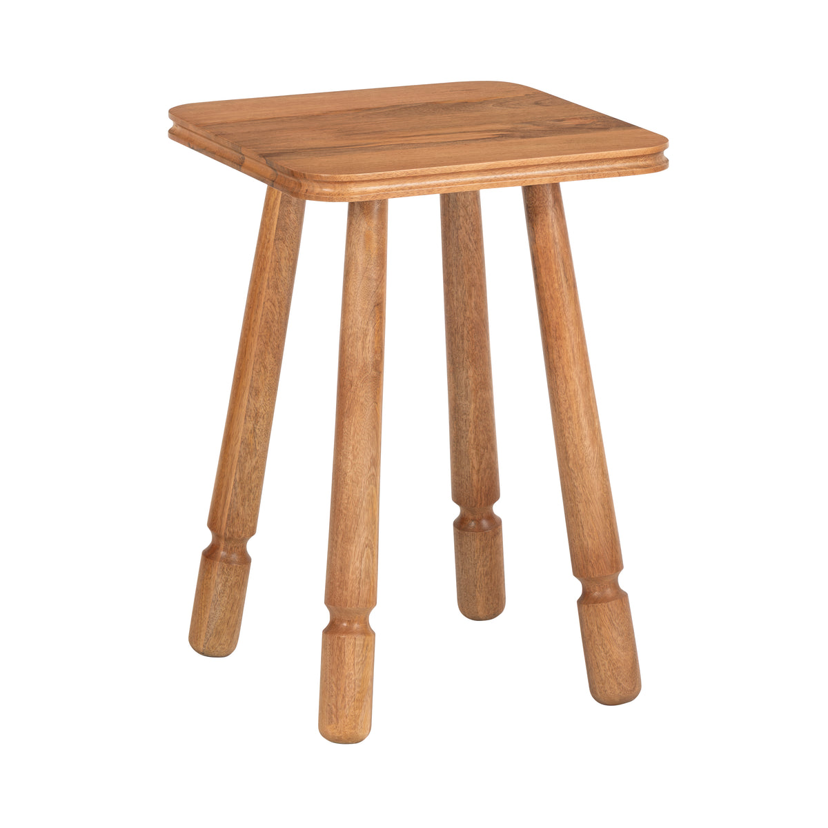 Olive Solid Mango Wood End Table - Mid Tone Honey