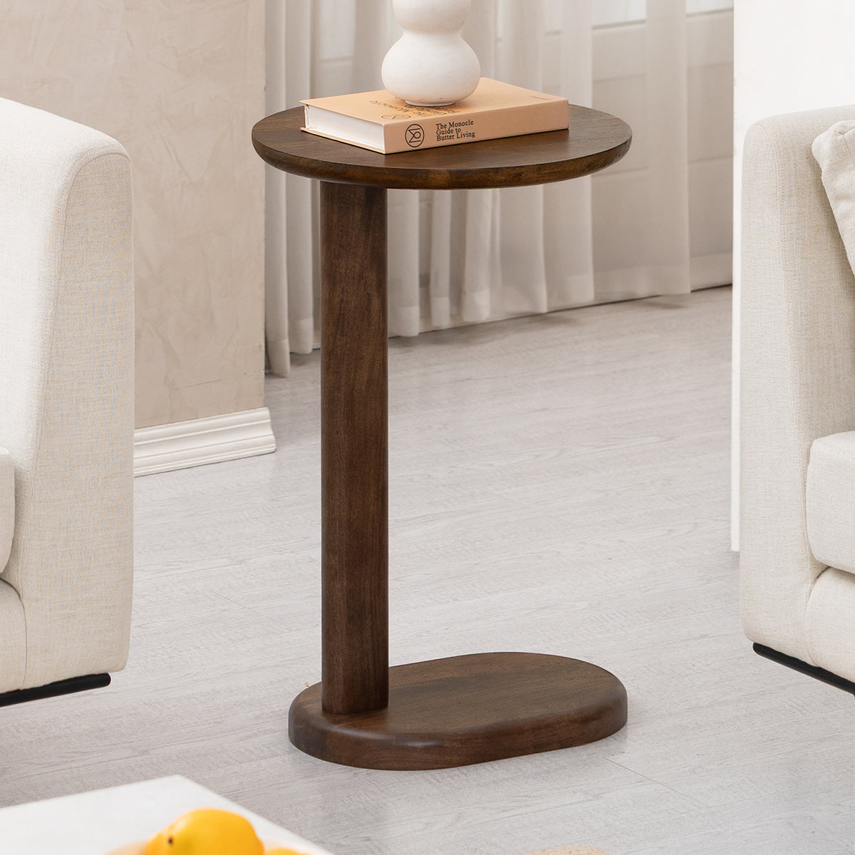 Nora Solid Mango Wood End Table - Hazel Brown