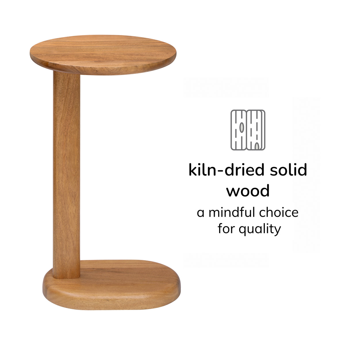 Nora Solid Mango Wood End Table - Mid Tone Honey
