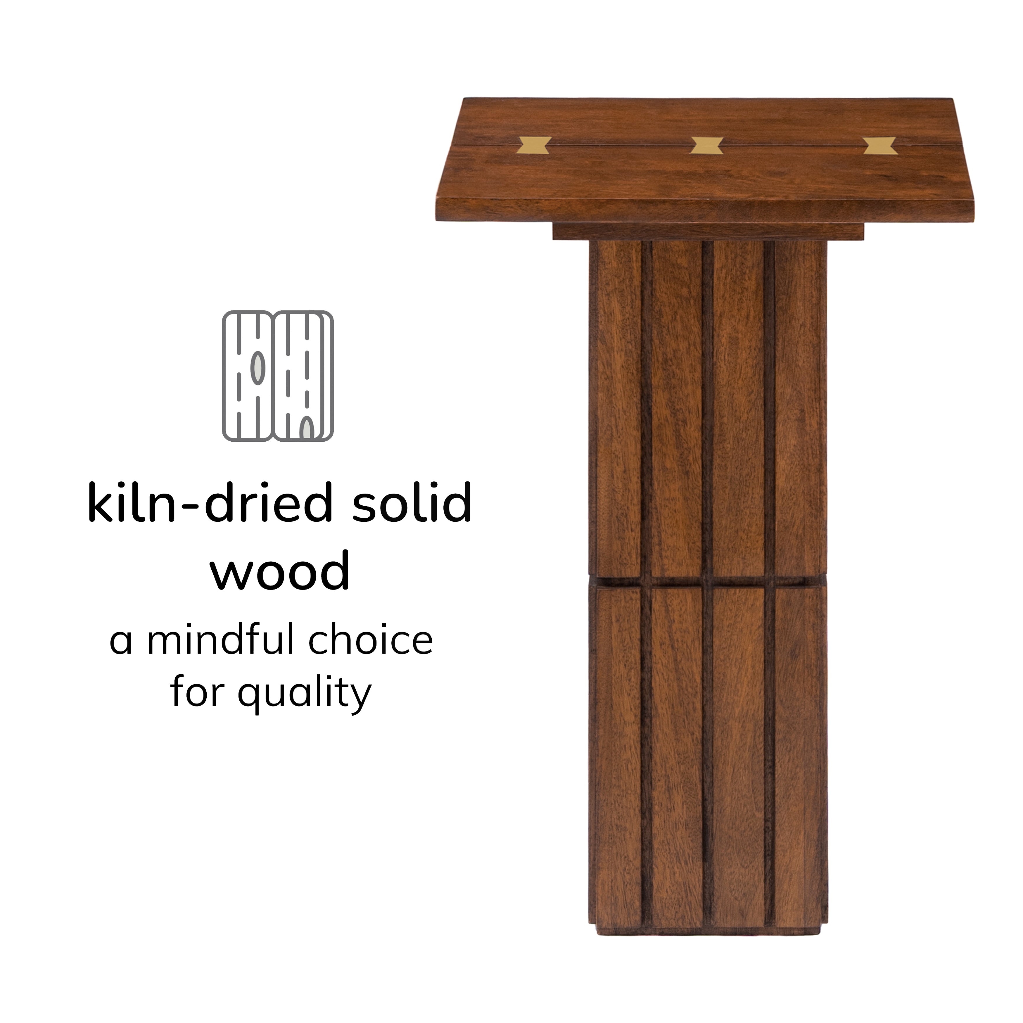 Alyssa Solid Wood End Table - Walnut