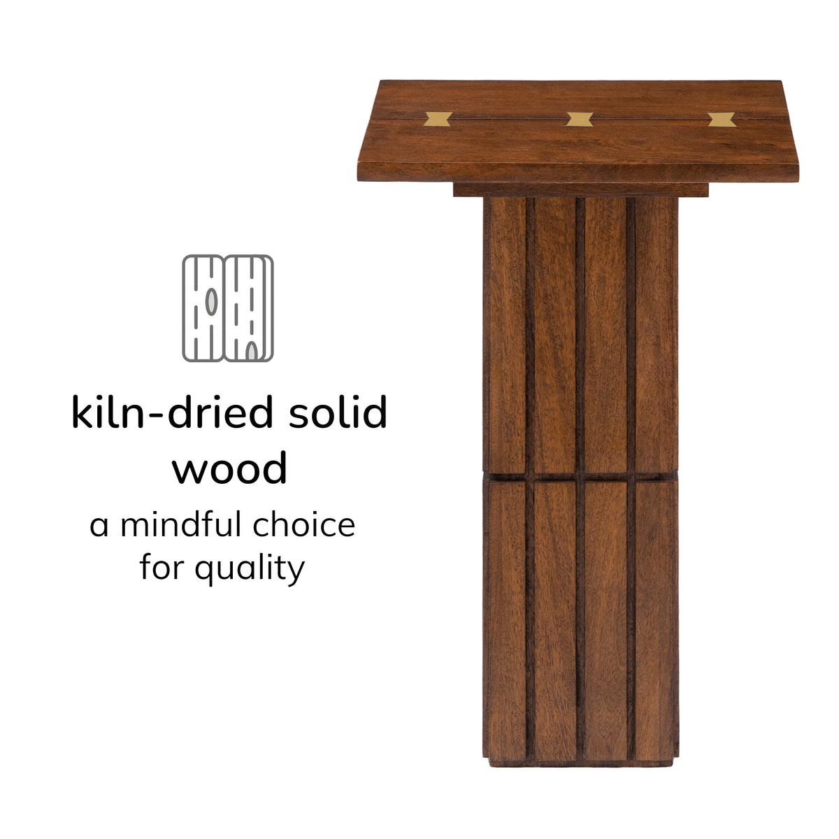 Alyssa Solid Wood End Table - Walnut