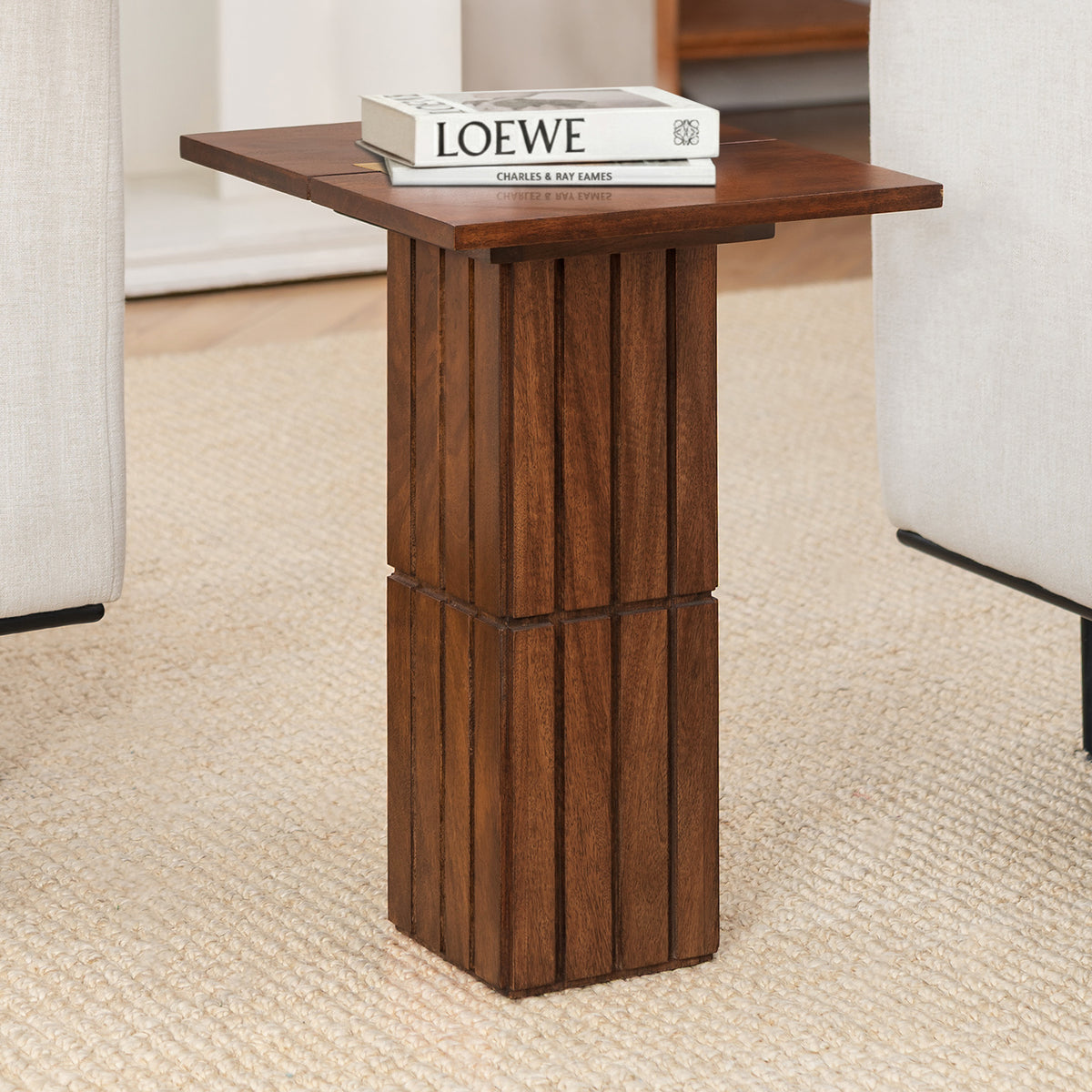 Alyssa Solid Wood End Table - Walnut