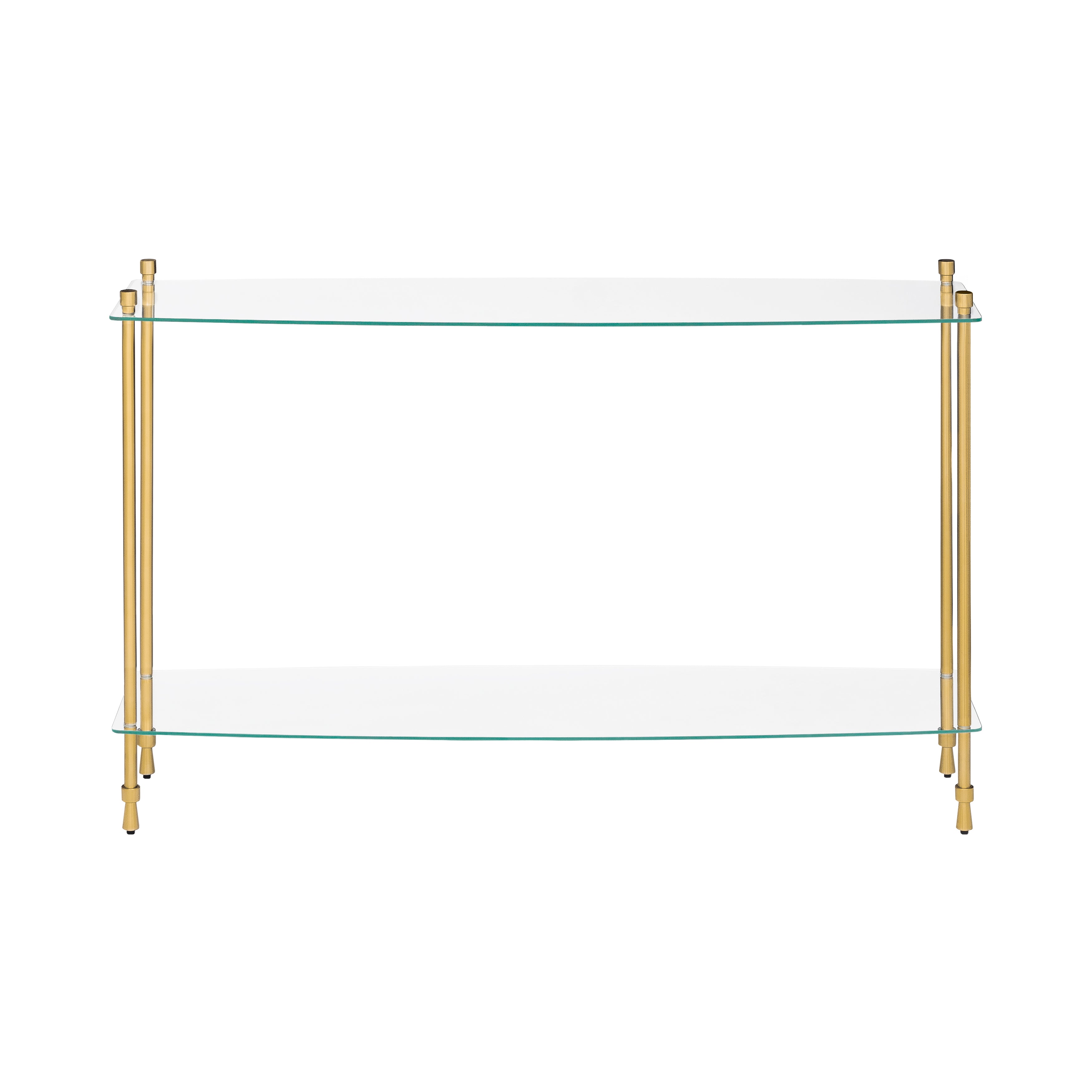 Veta Metal & Tempered Glass Console Table - Antique Brass