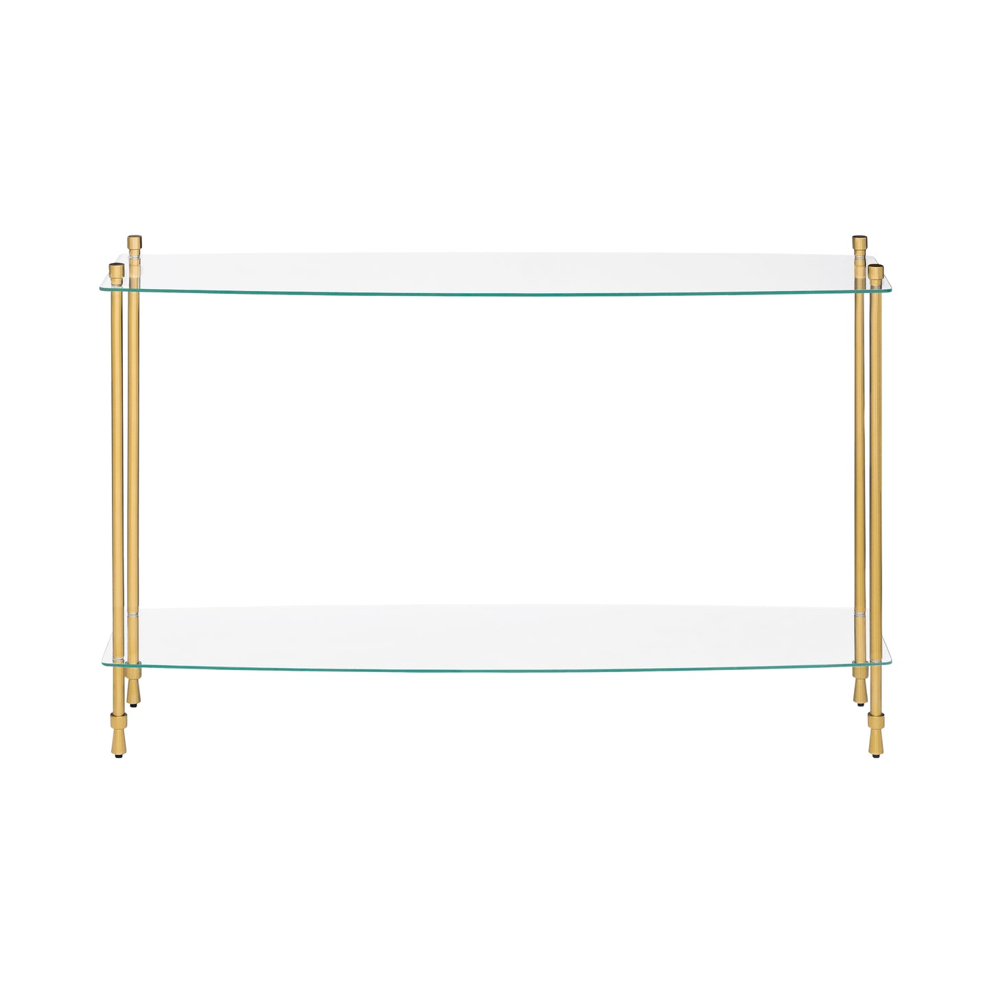 Veta Metal & Tempered Glass Console Table - Antique Brass
