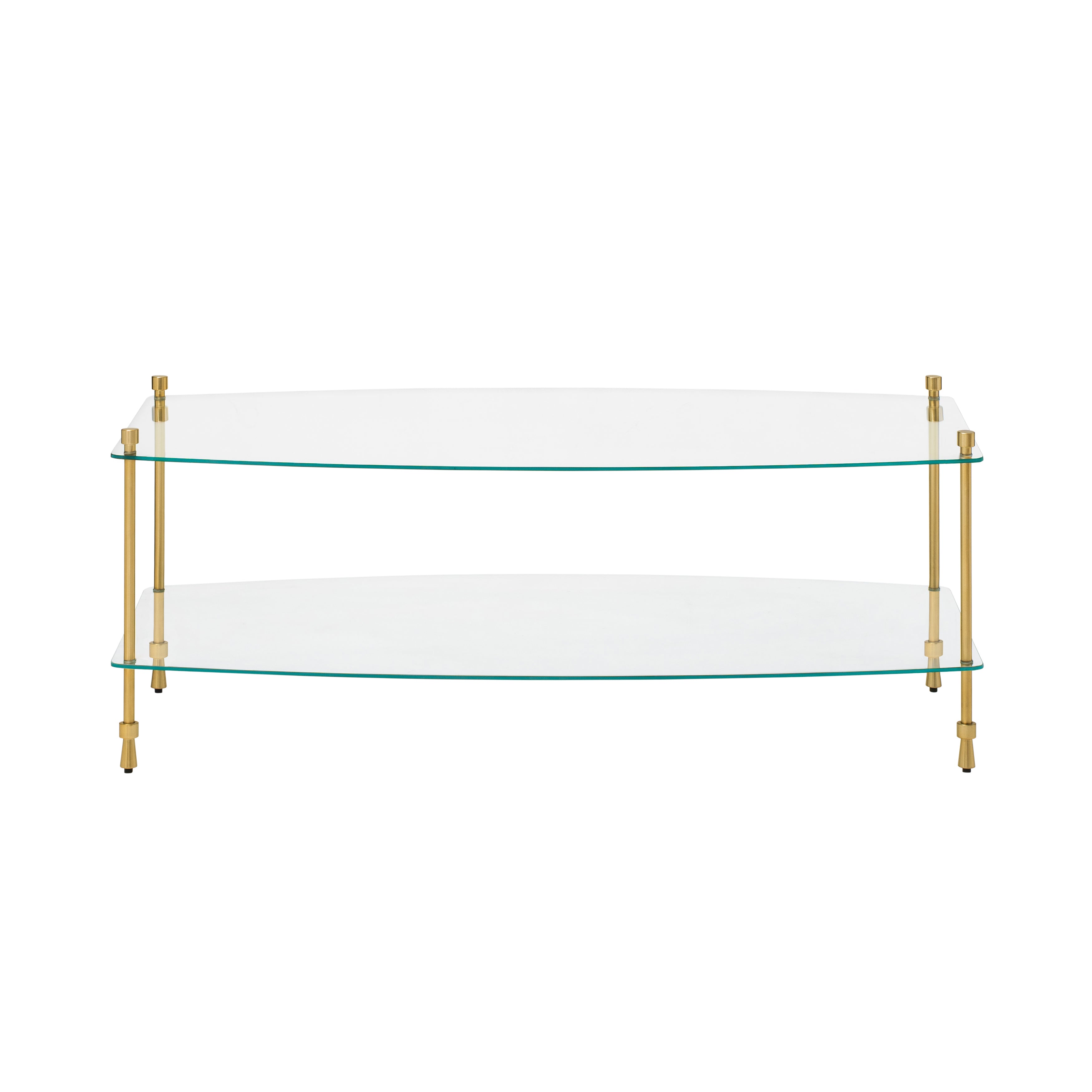Veta Metal & Tempered Glass Coffee Table - Antique Brass