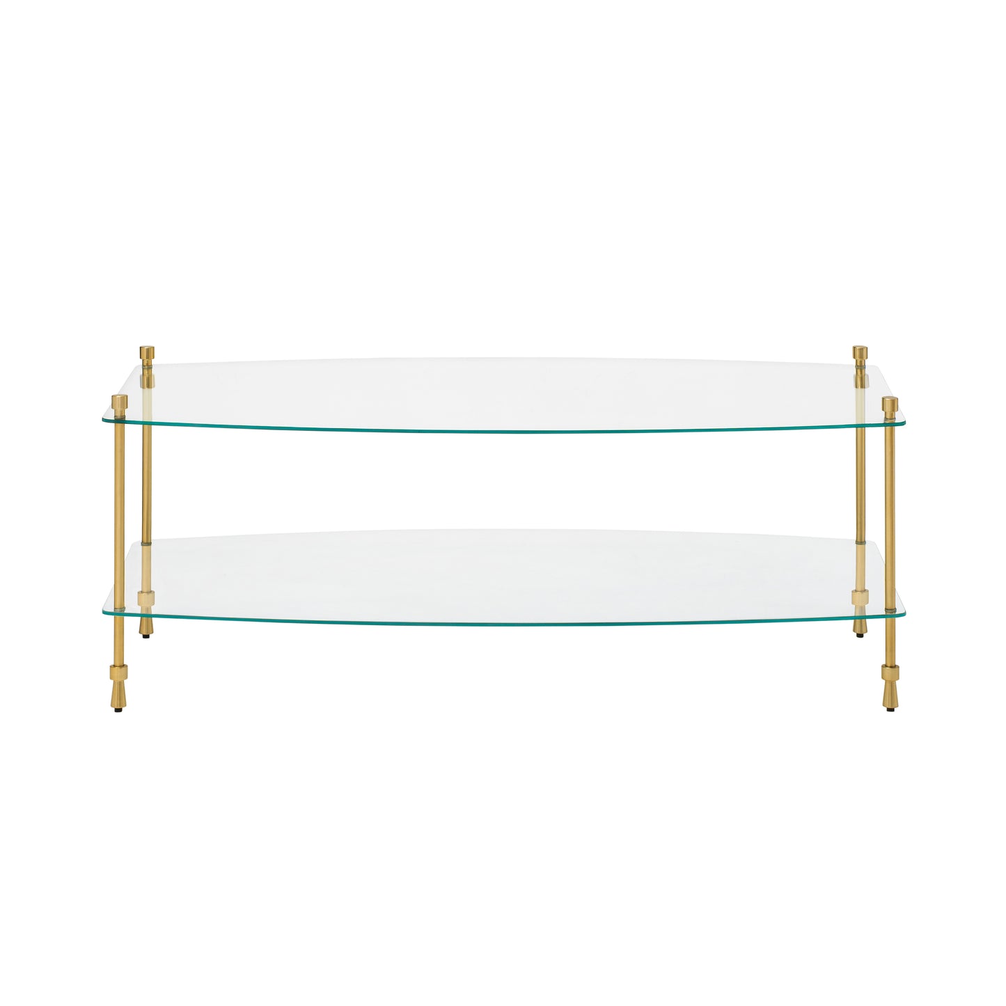 Veta Metal & Tempered Glass Coffee Table - Antique Brass
