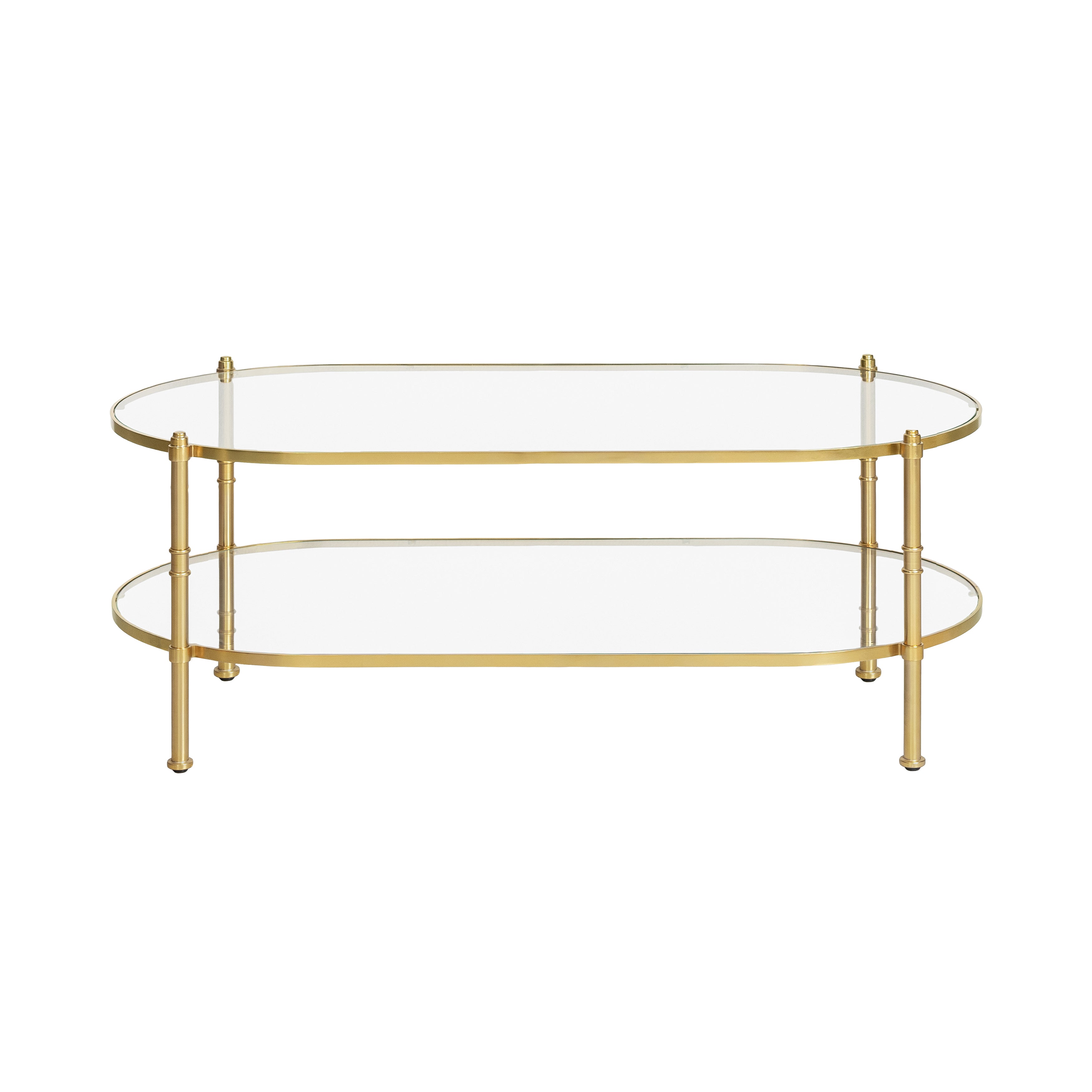 Remi Metal & Tempered Glass Coffee Table - Antique Brass
