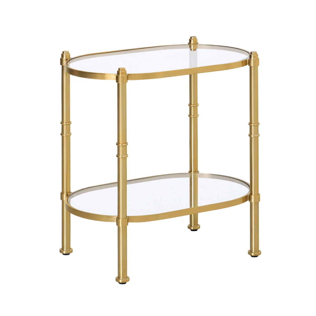 Remi Metal & Tempered Glass End Table - Antique Brass