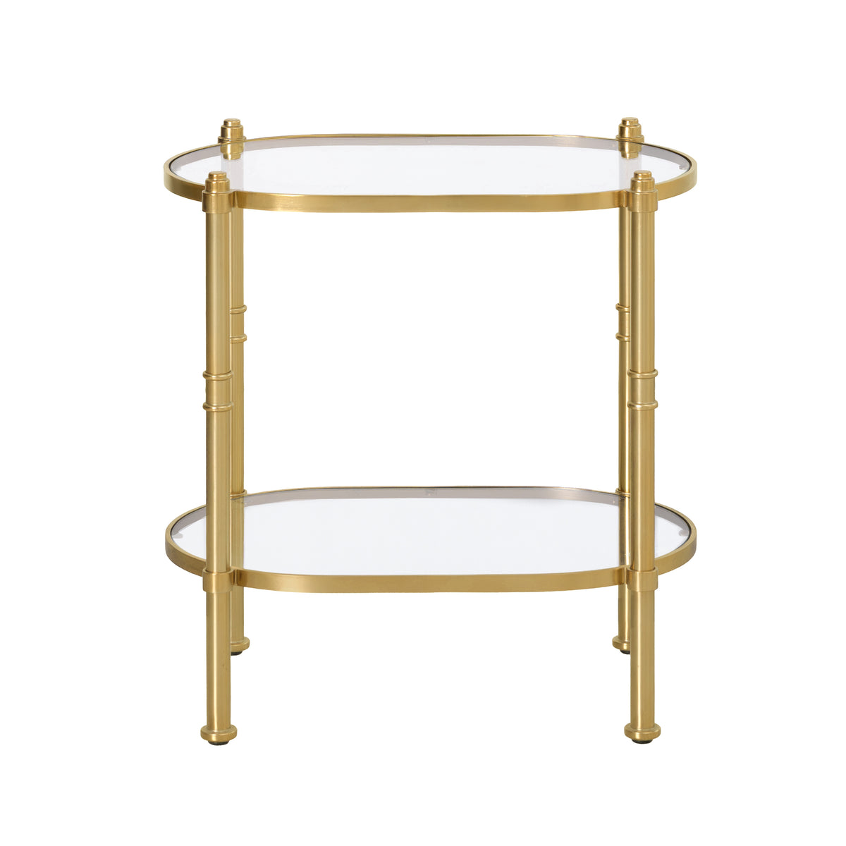 Remi Metal & Tempered Glass End Table - Antique Brass