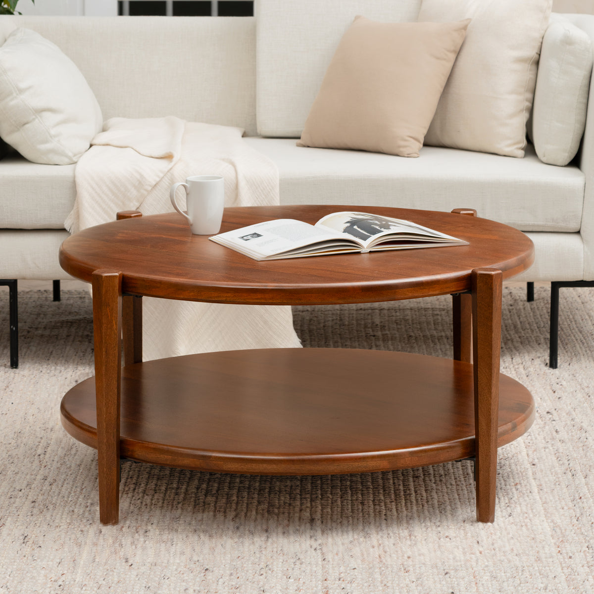 Cherokee Solid Wood Coffee Table - Walnut