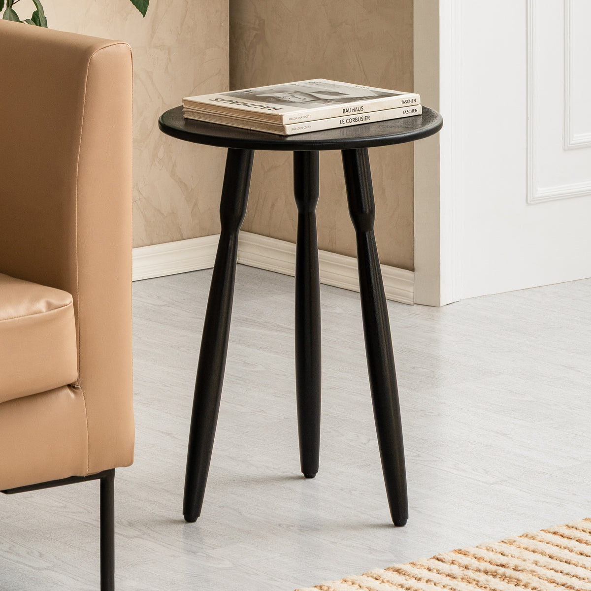 Betty Solid Wood End Table - Black