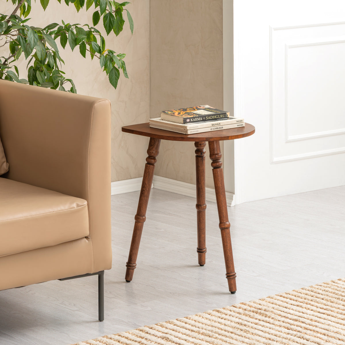 Bibi Solid Wood End Table - Walnut