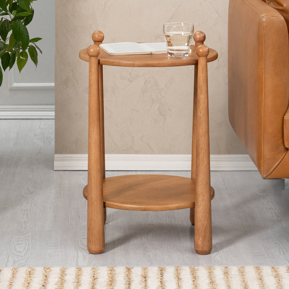 Pablo Solid Wood End Table - Mid Tone Honey