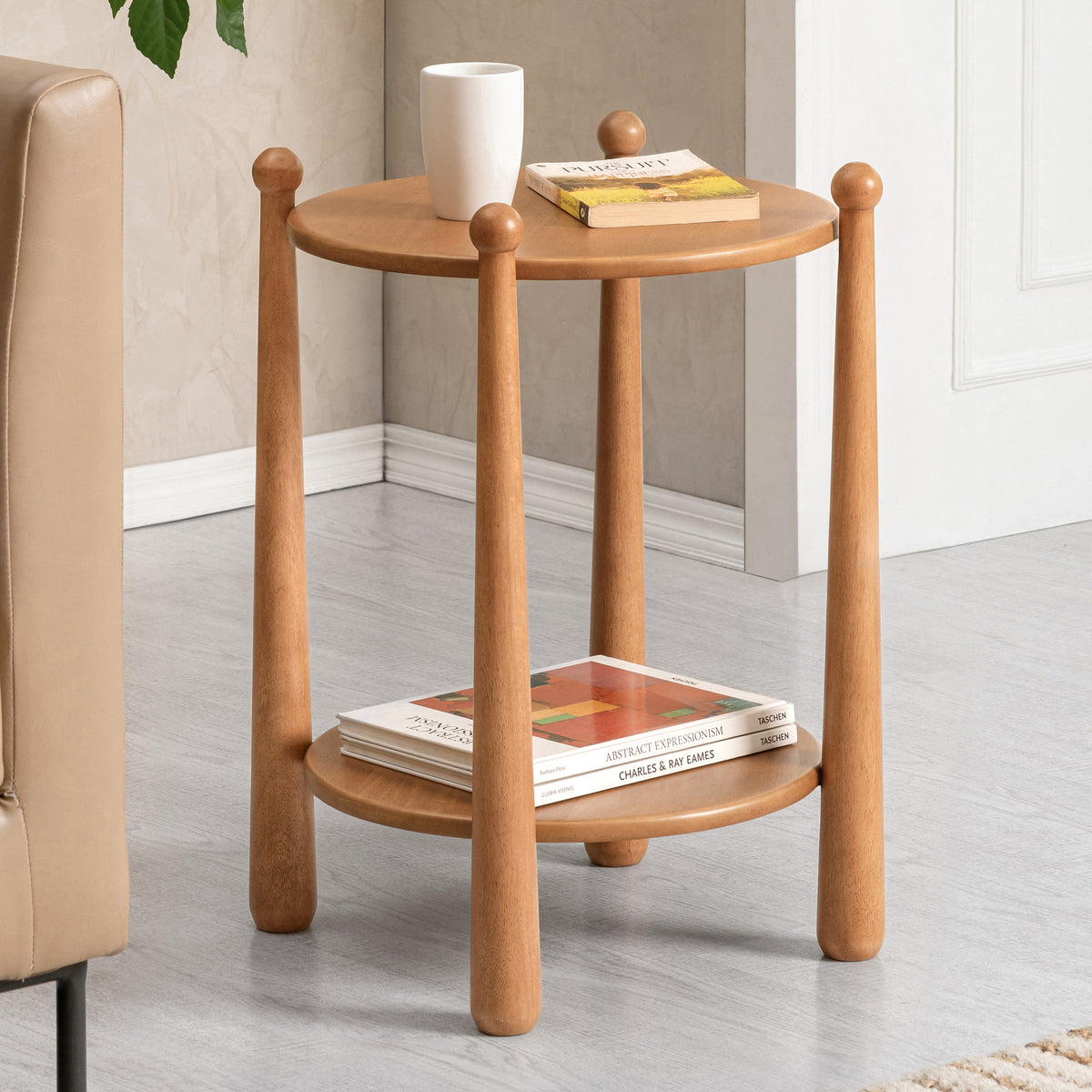 Pablo Solid Wood End Table - Mid Tone Honey