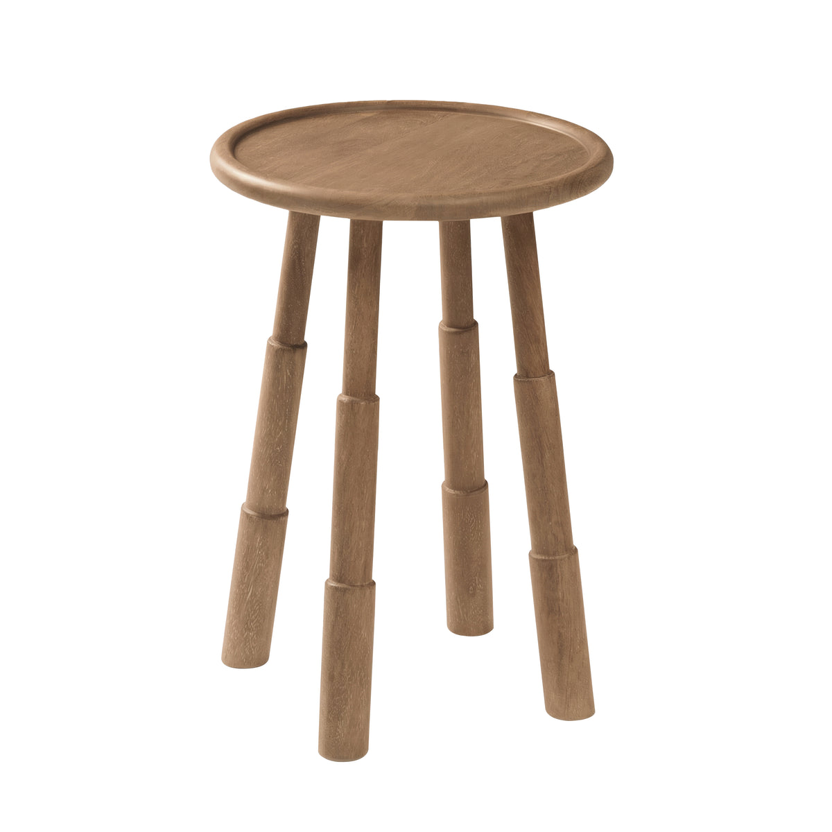 Bali Solid Wood End Table - Cerused Taupe