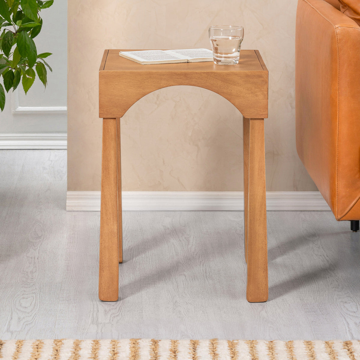 Casa Solid Wood + Veneer End Table - Mid Tone Honey