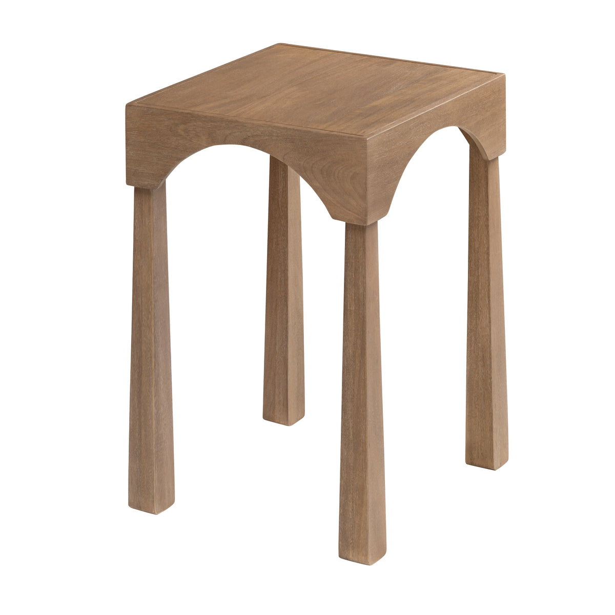 Casa Solid Wood + Veneer End Table - Cerused Taupe