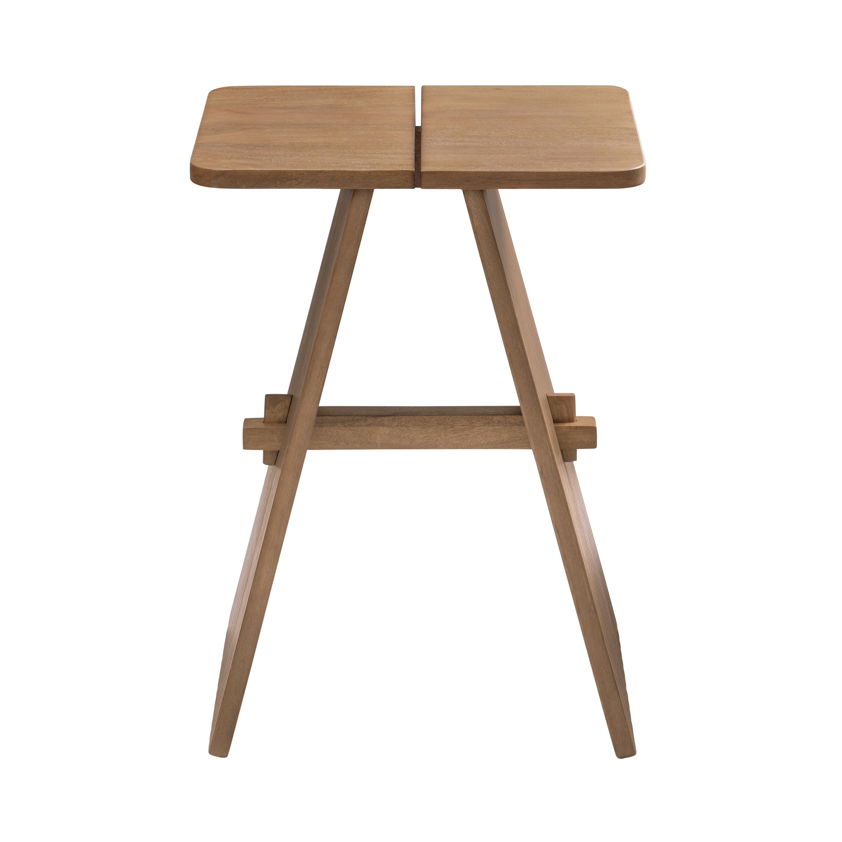 Lohan Solid Wood End Table in Cerused Taupe