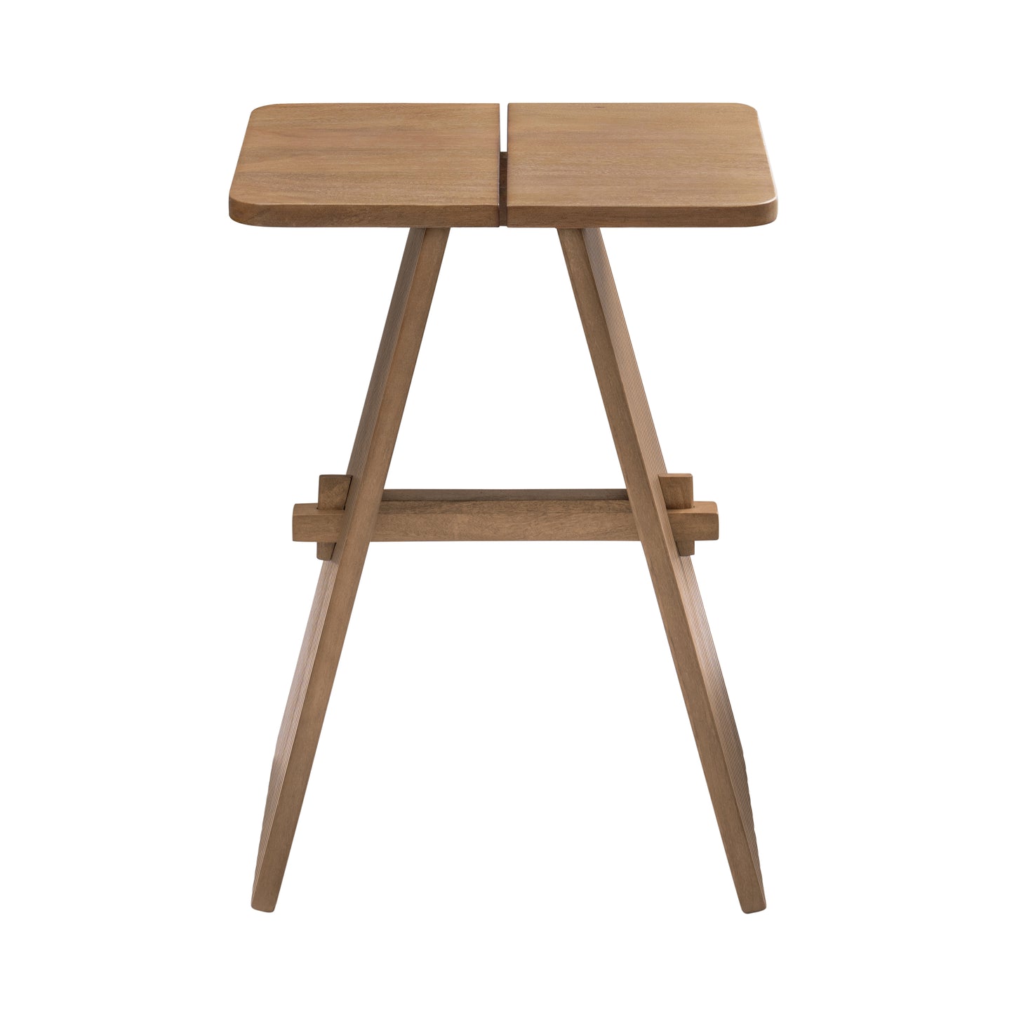 Lohan Solid Wood End Table in Cerused Taupe