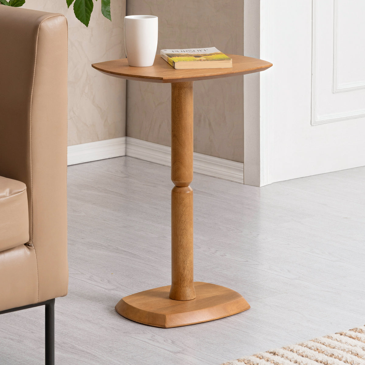 Firma Solid Wood End Table - Mid Tone Honey