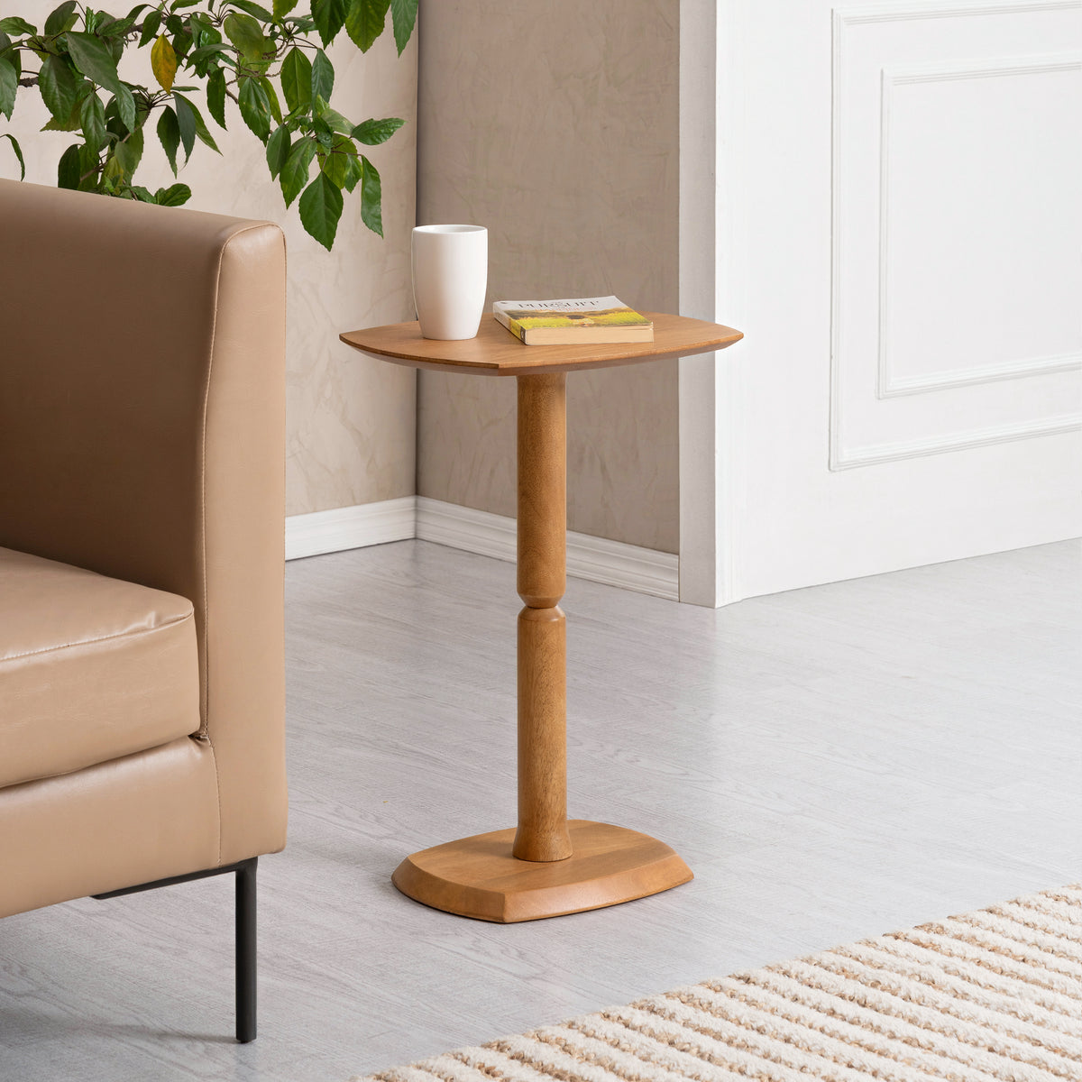 Firma Solid Wood End Table - Mid Tone Honey