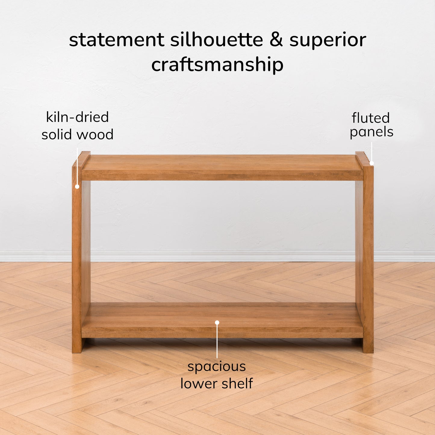 Marli Solid Mango Wood Console Table - Mid Tone Honey