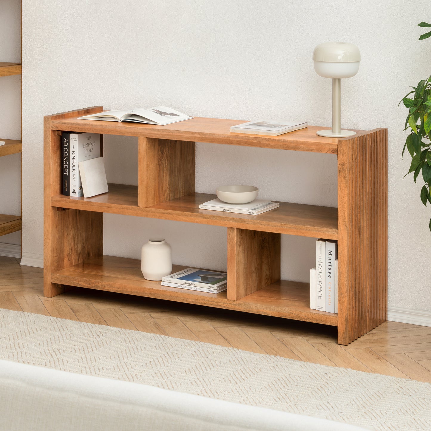 Marli Solid Mango Wood Media Unit - Mid Tone Honey