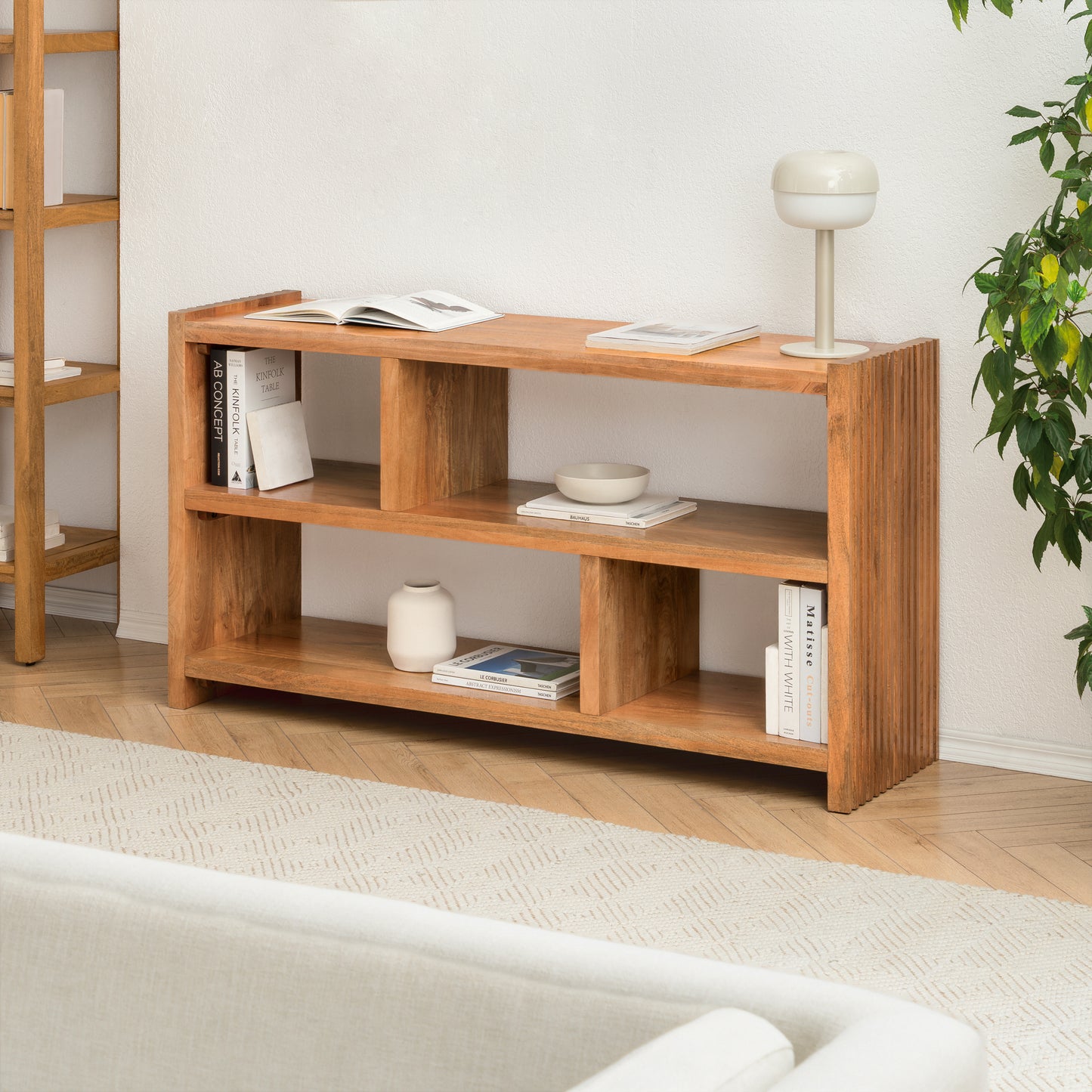 Marli Solid Mango Wood Media Unit - Mid Tone Honey