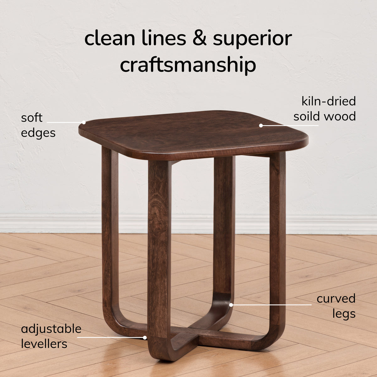 Duchie Solid Wood End Table - Espresso