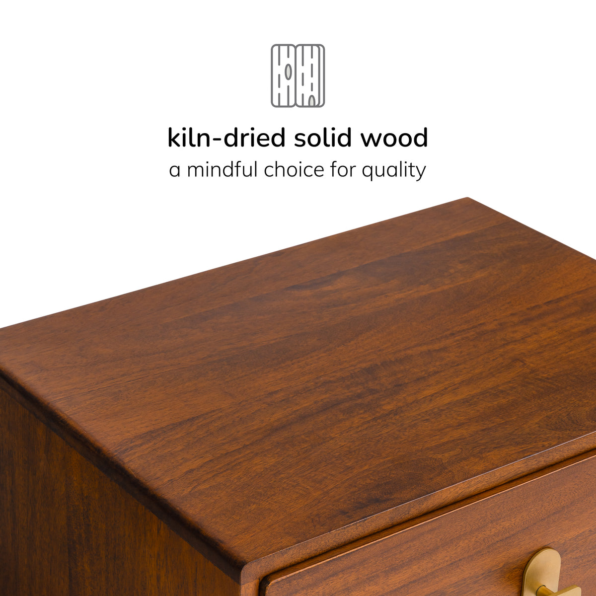 Layla Solid Wood Nightstand - Walnut