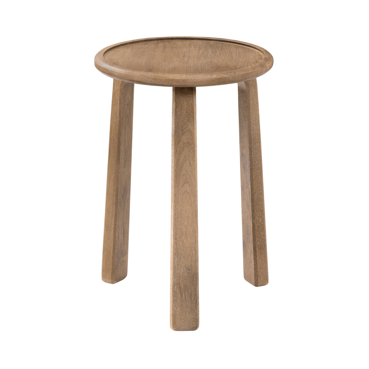 Daisy Solid Wood End Table - Cerused Taupe
