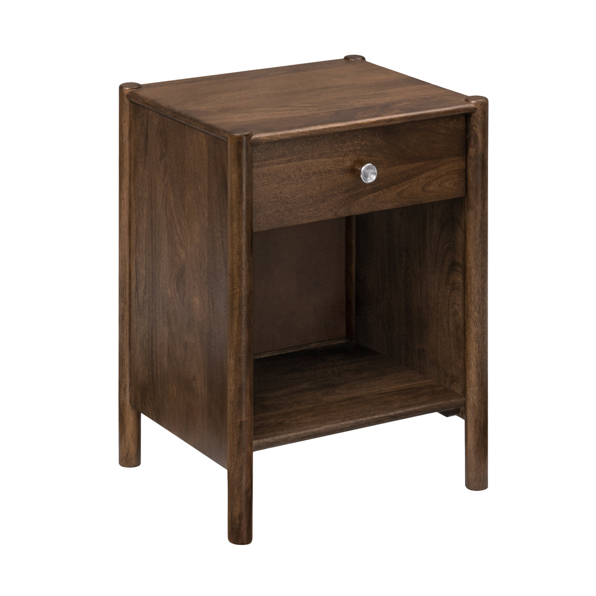 Eden Solid Wood Nightstand - Hazel Brown