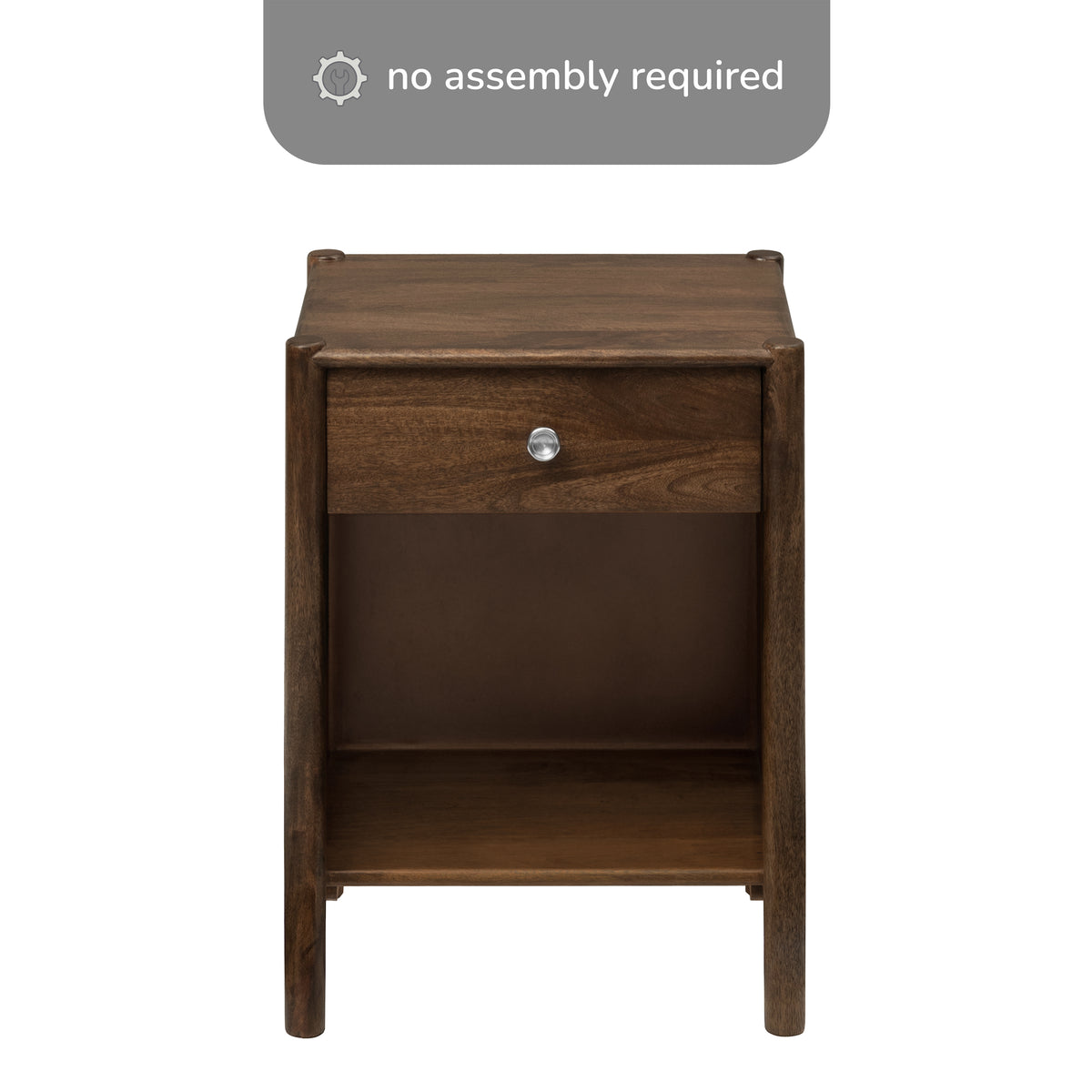 Eden Solid Wood Nightstand - Hazel Brown