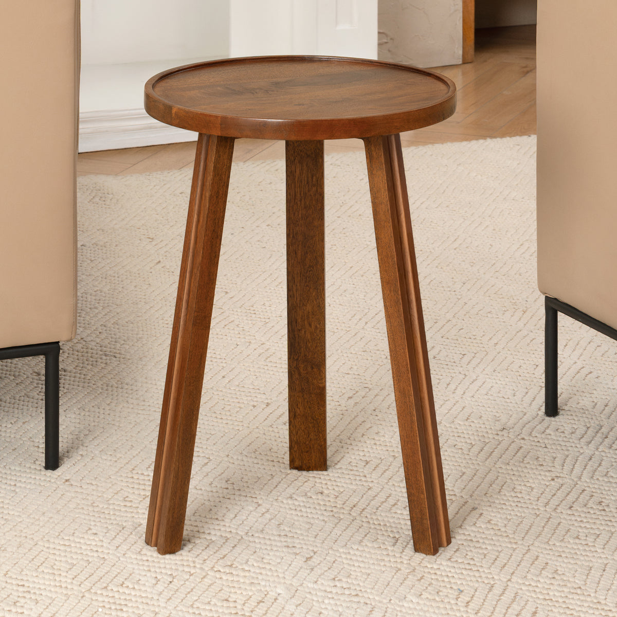 Ethel Solid Wood End Table - Walnut