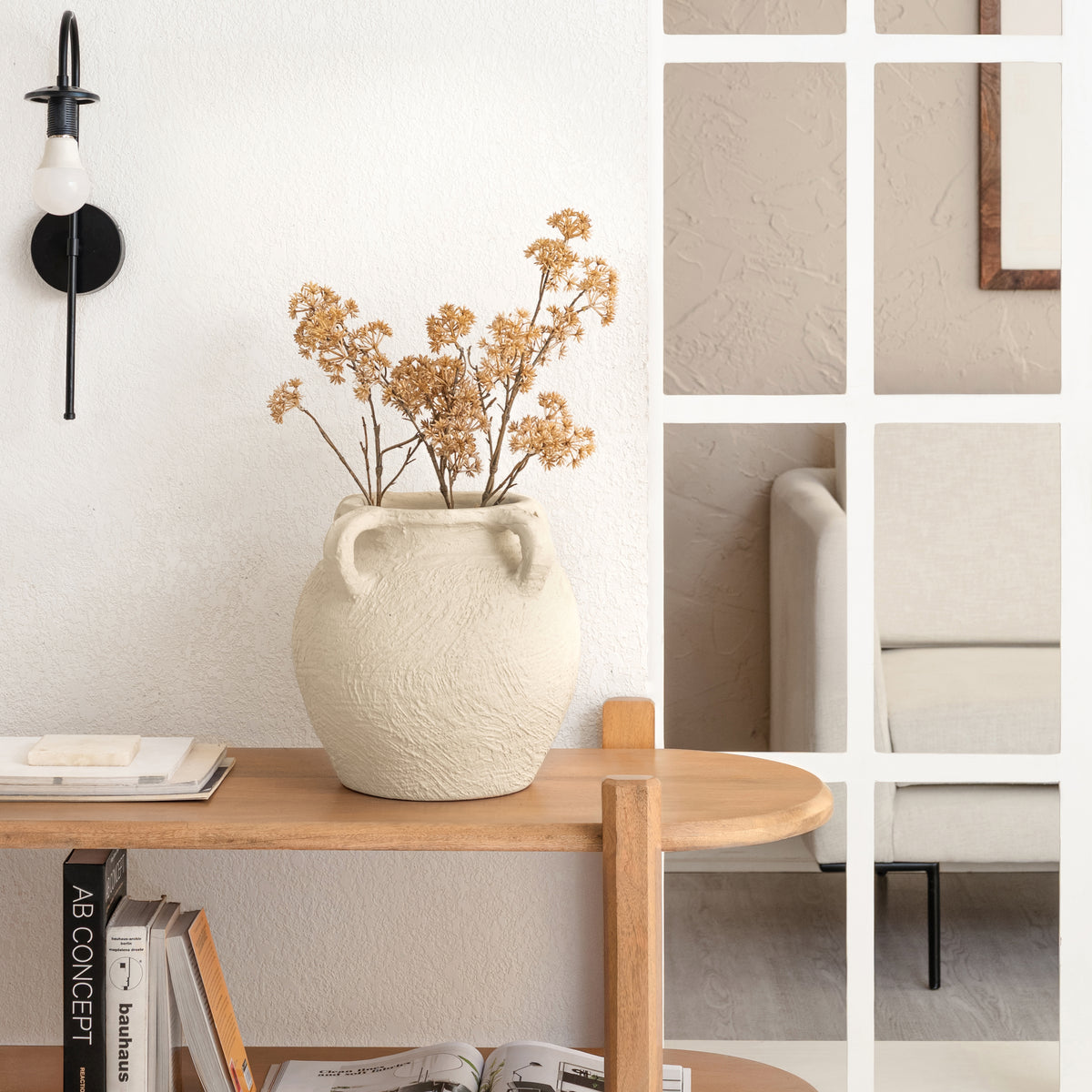 Gable Terracotta Vase - Cream