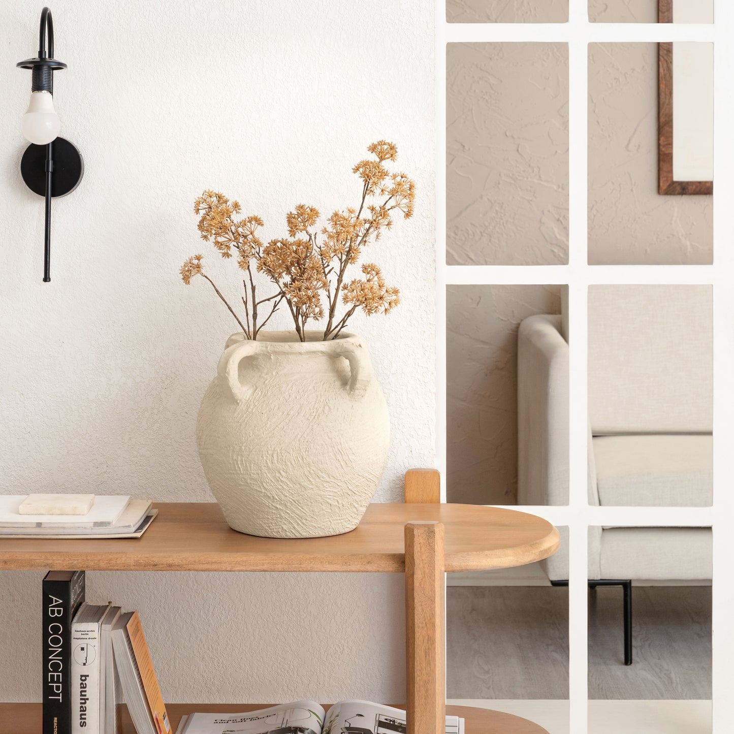 Gable Terracotta Vase - Cream