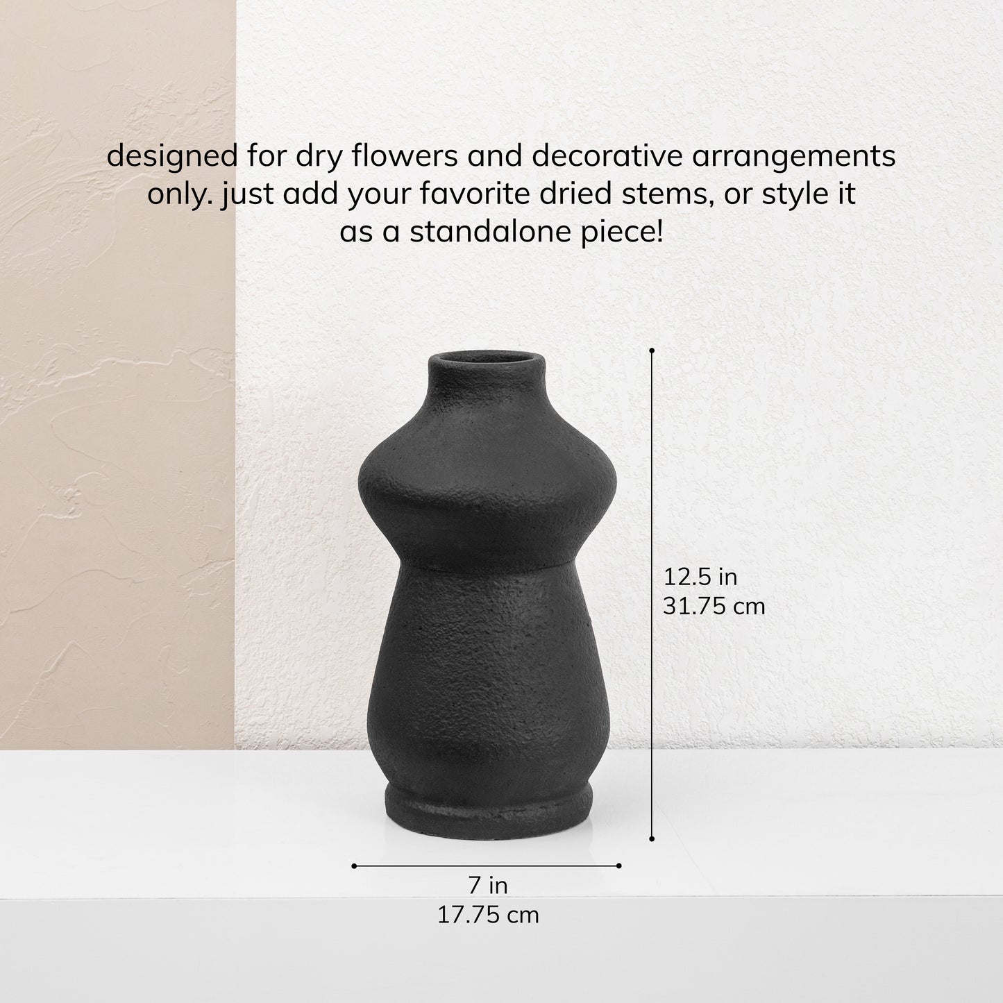Belmont Terracotta Vase - Black