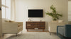 Safi Open Shelves Solid Wood Media Unit - Walnut.