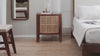 Elsie Solid Wood & Cane Nightstand - Walnut.