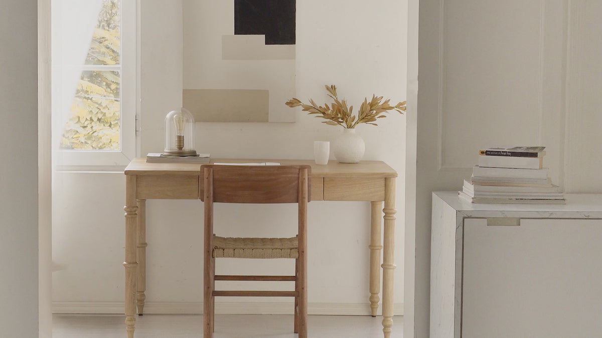 Rhonda Solid Wood Desk - Warm Sand.