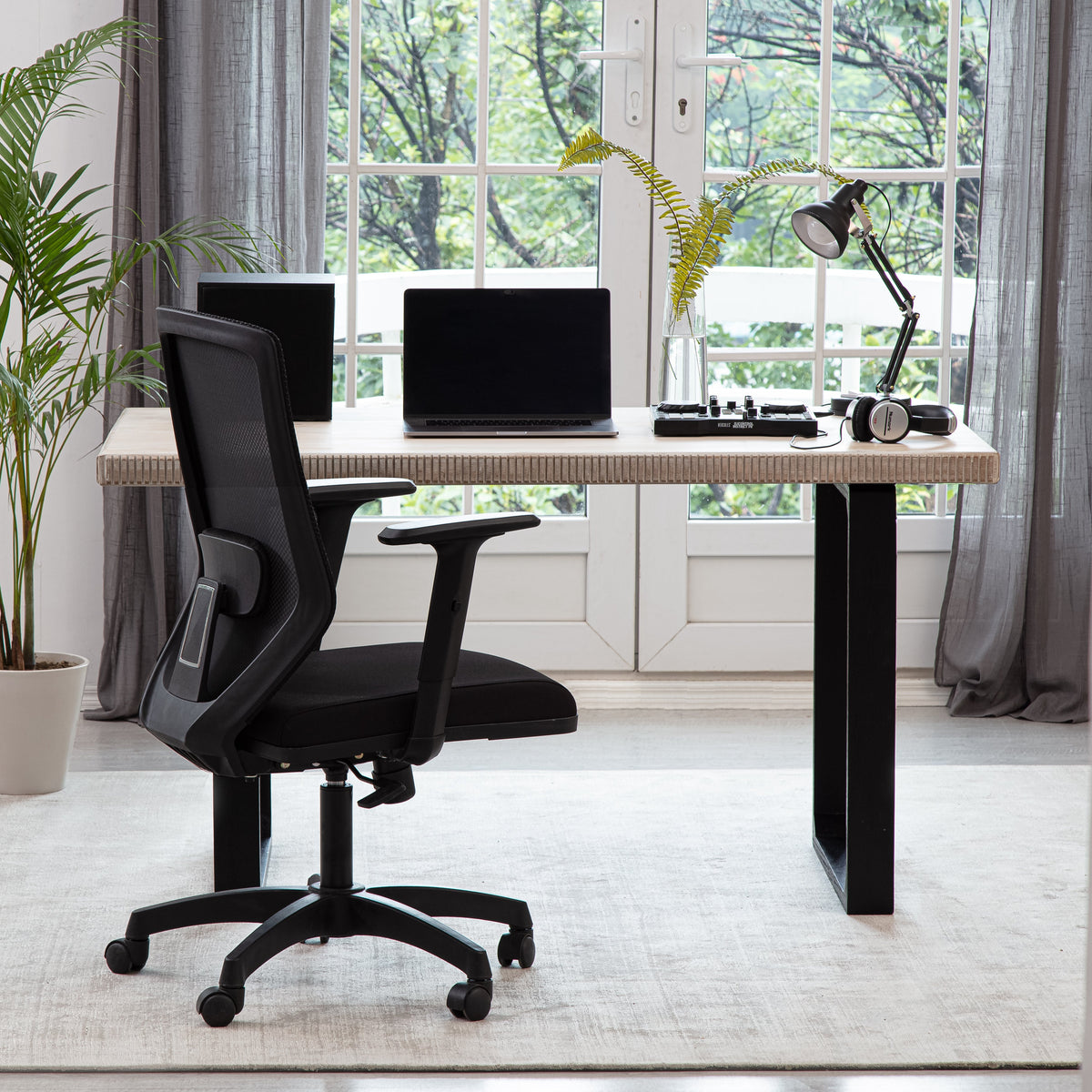 Ancona Solid Wood Desk - Whitewash