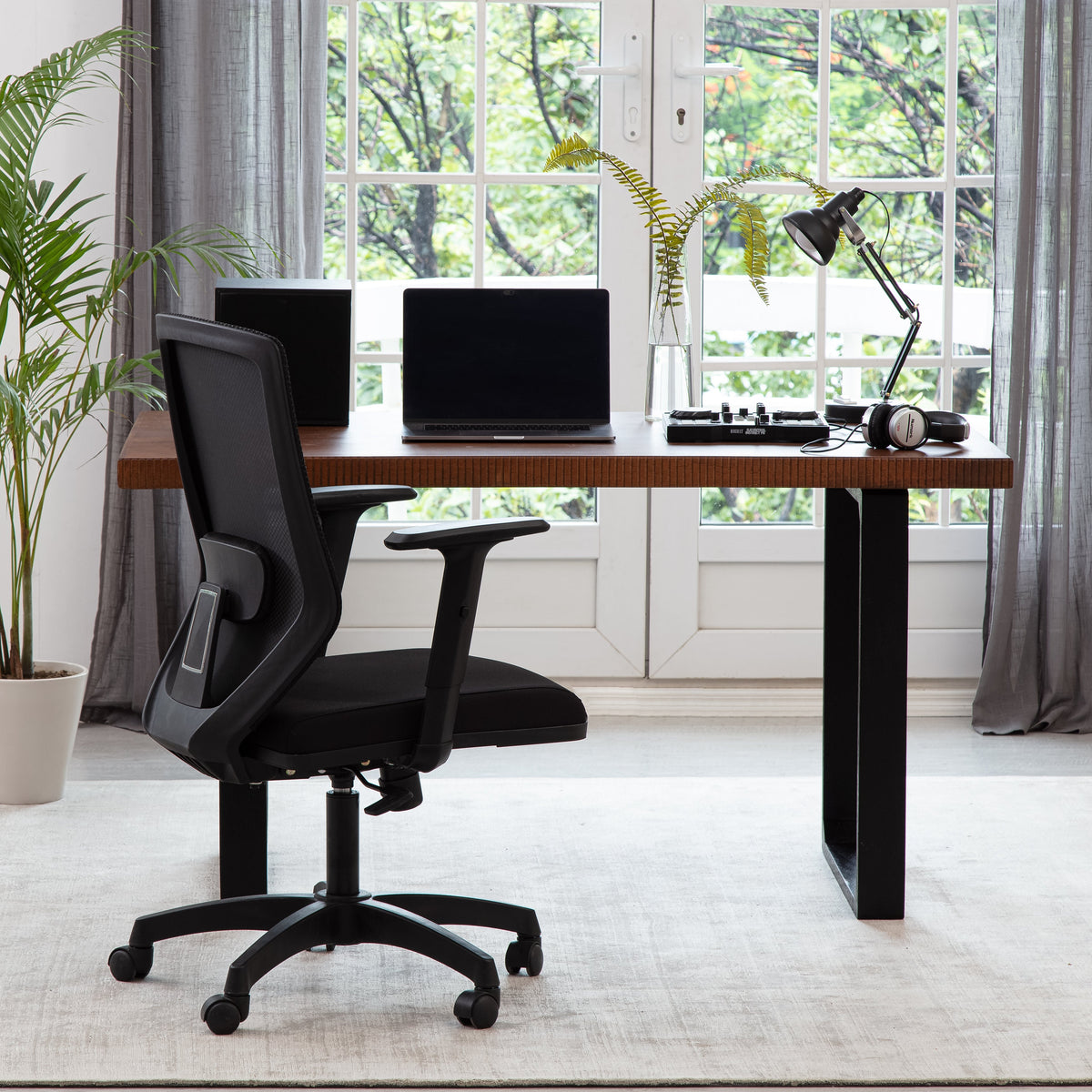 Ancona Solid Wood Desk - Walnut