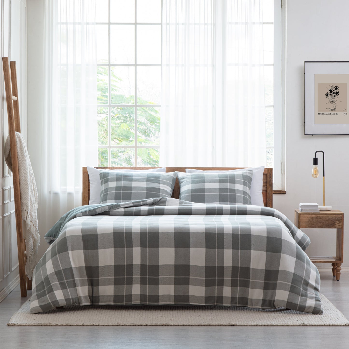 Thomas 3 Piece Duvet  Cover Set - Green