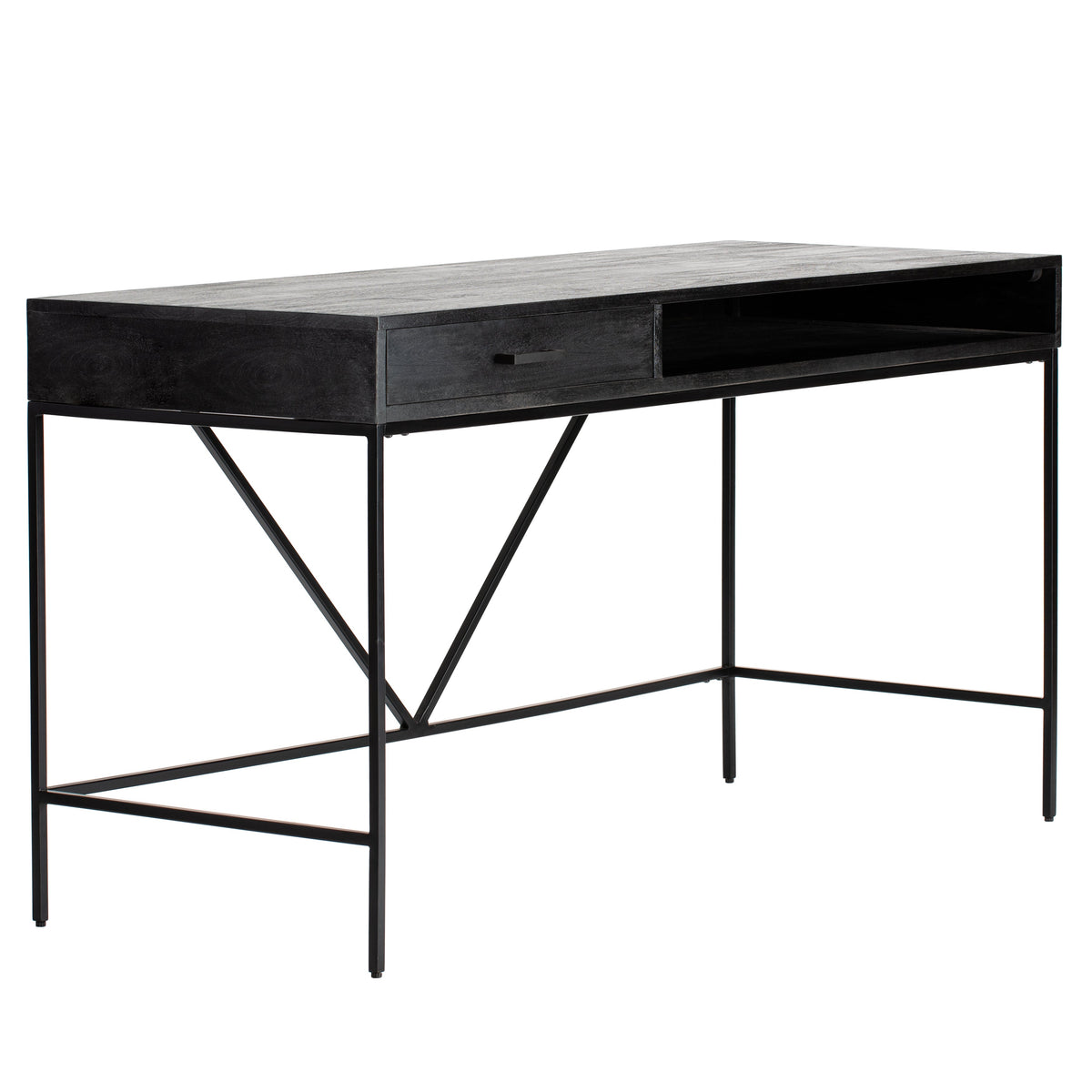Bilbao Solid Wood & Iron Desk - Black