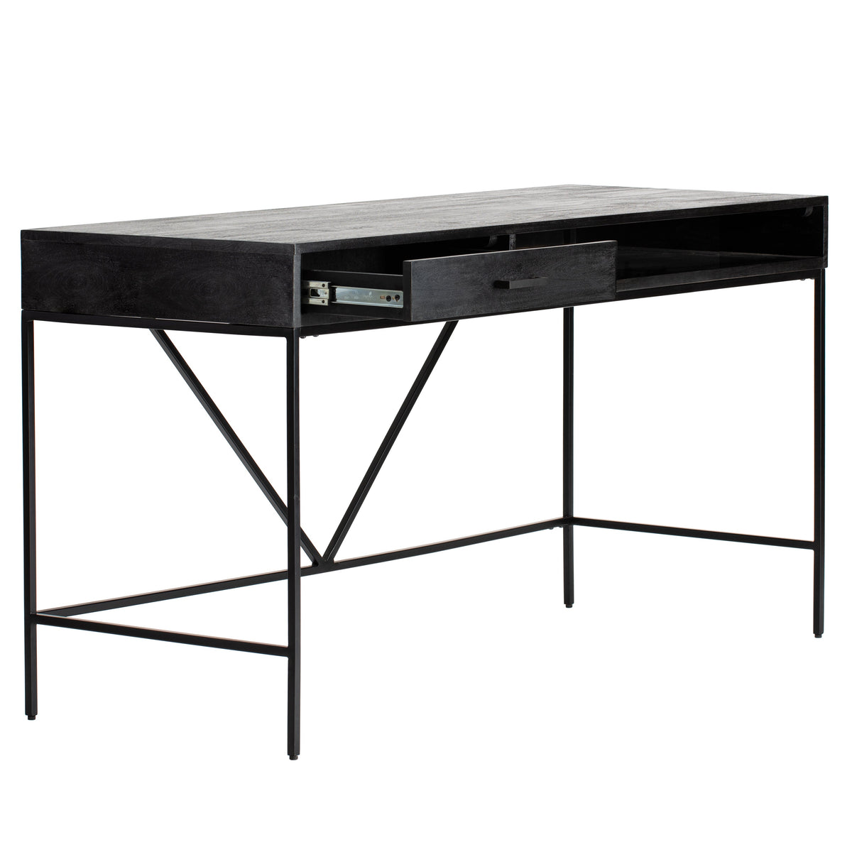 Bilbao Solid Wood & Iron Desk - Black