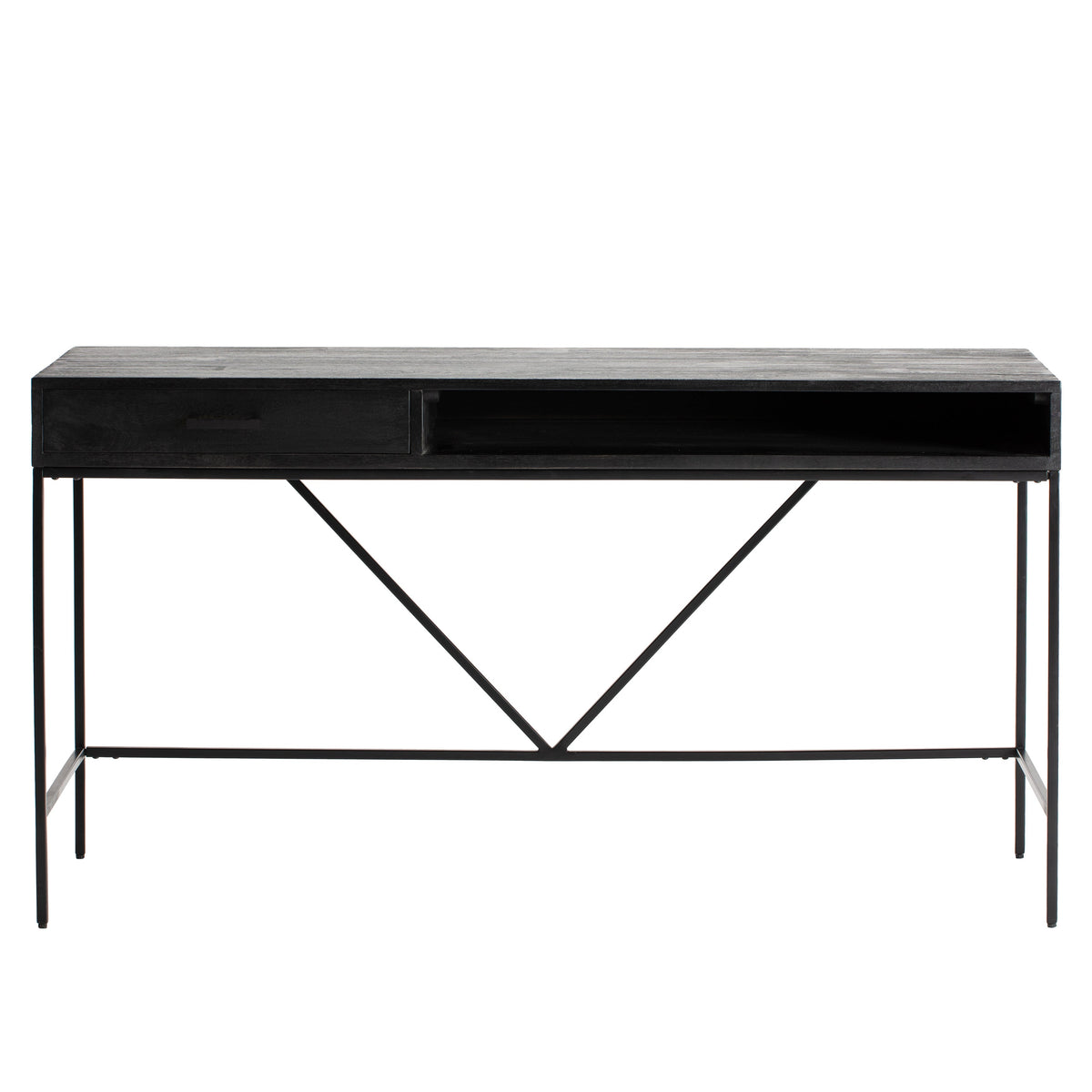 Bilbao Solid Wood & Iron Desk - Black