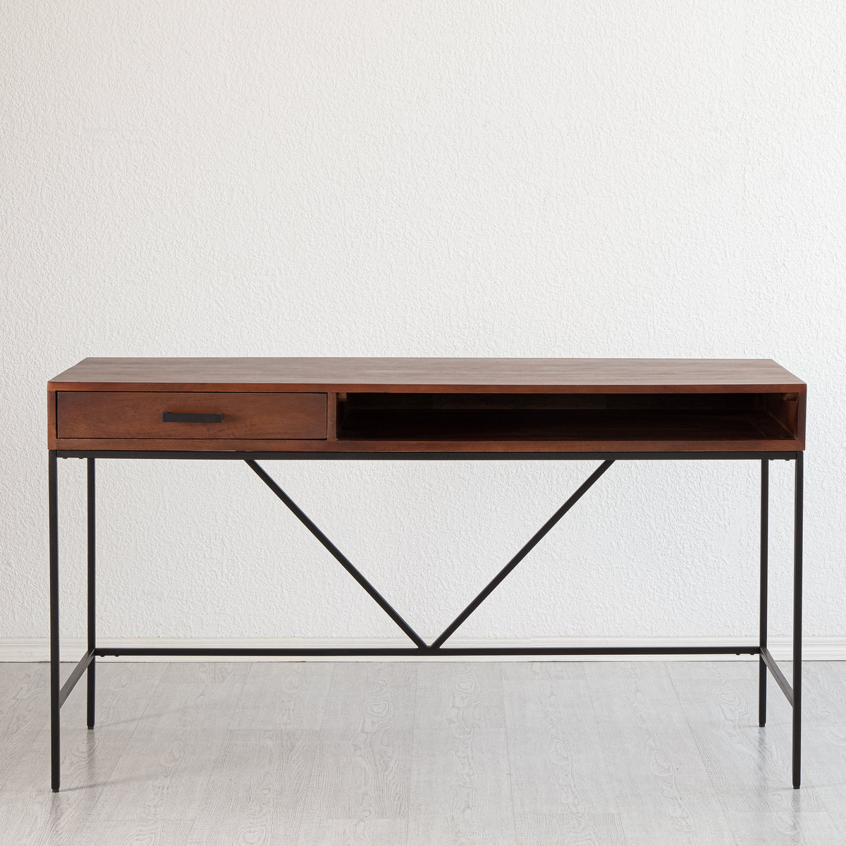 Bilbao Solid Wood & Metal Desk - Walnut