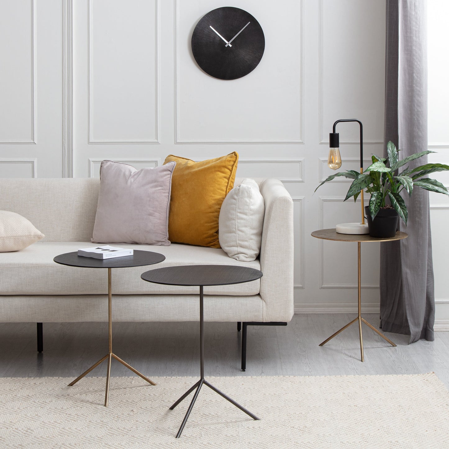 Noelle End Large Table - Black Top